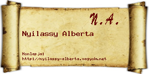 Nyilassy Alberta névjegykártya